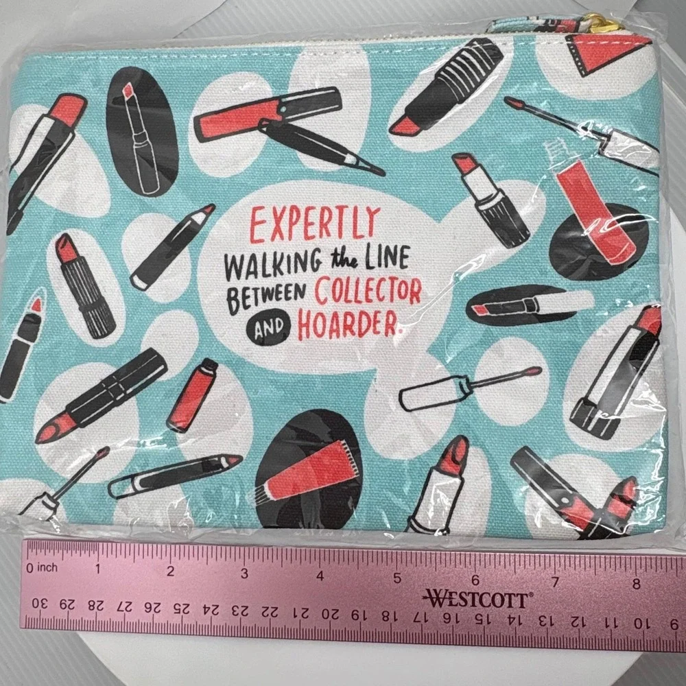 Emily McDowell Cosmetic Bag Makeup Pouch Expertly Walking Collector Hoarder - Picture 4 of 8